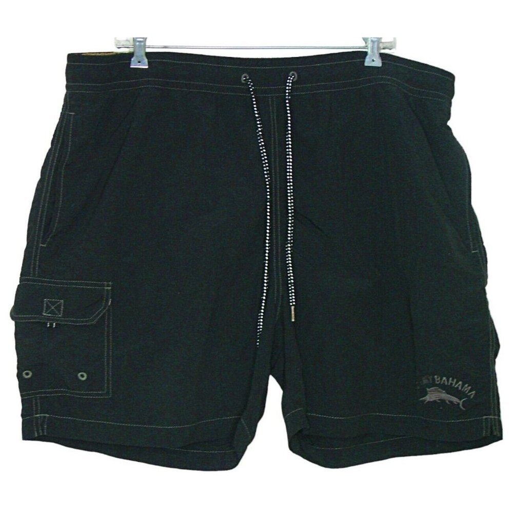 Tommy Bahama Board Shorts Swim Trunks Mens Black Relax Lined Pockets Island Sz L
